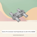 Technic Pin Connector Hub Perpendicular 3L with 4 Pins #48989 - 194-Light Bluish Gray