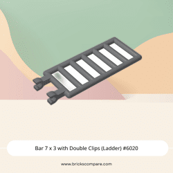 Bar 7 x 3 with Double Clips (Ladder) #6020 - 199-Dark Bluish Gray
