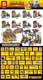 SY 1223-6 PlayerUnknown&#39;s Battlegrounds: 8 motorcycle minifigures