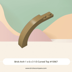 Brick Arch 1 x 6 x 3 1/3 Curved Top #15967 - 138-Dark Tan
