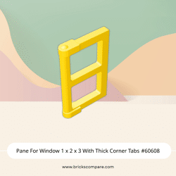 Pane For Window 1 x 2 x 3 With Thick Corner Tabs #60608 - 24-Yellow