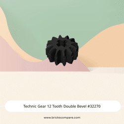 Technic Gear 12 Tooth Double Bevel #32270 - 26-Black