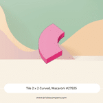 Tile 2 x 2 Curved, Macaroni #27925 - 221-Dark Pink