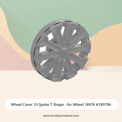 Wheel Cover 10 Spoke T Shape - for Wheel 18976 #18979b - 315-Flat Silver