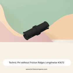Technic Pin without Friction Ridges Lengthwise #3673 - 26-Black