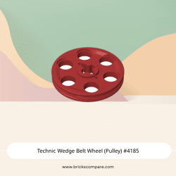 Technic Wedge Belt Wheel (Pulley) #4185 - 154-Dark Red