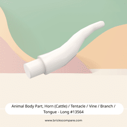 Animal Body Part, Horn (Cattle) / Tentacle / Vine / Branch / Tongue - Long #13564 - 1-White