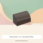 Brick Curved 1 x 2 x 1 No Studs #37352 - 308-Dark Brown