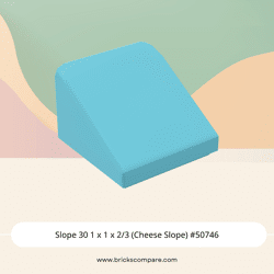 Slope 30 1 x 1 x 2/3 (Cheese Slope) #50746 - 322-Medium Azure