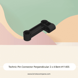 Technic Pin Connector Perpendicular 2 x 4 Bent #11455 - 26-Black