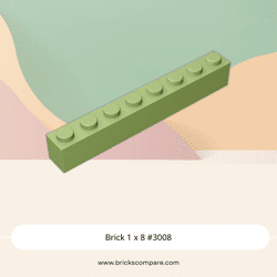 Brick 1 x 8 #3008 - 330-Olive Green