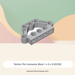Technic Pin Connector Block 1 x 5 x 3 #32333 - 194-Light Bluish Gray