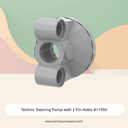 Technic Steering Portal with 2 Pin Holes #11950 - 194-Light Bluish Gray