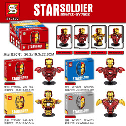 SY SY7502D Star Warrior: Iron Man Bust 4 MK3 Steel Warrior, MK6 Steel Warrior, MK42 Steel Warrior, MK85 Steel Warrior