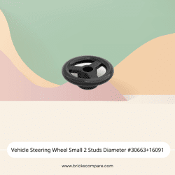 Vehicle Steering Wheel Small 2 Studs Diameter #30663+16091 - 26-Black