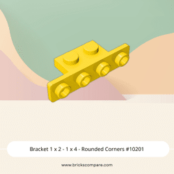Bracket 1 x 2 - 1 x 4 - Rounded Corners #10201  - 24-Yellow