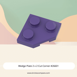 Wedge Plate 2 x 2 Cut Corner #26601  - 268-Dark Purple