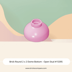 Brick Round 2 x 2 Dome Bottom - Open Stud #15395  - 222-Bright Pink