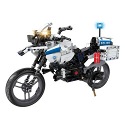 DoubleE / CADA C51023 Two-wheeled police motorcycle power building blocks