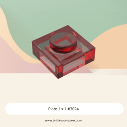 Plate 1 x 1 #3024 - 41-Trans-Red