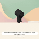 Technic Pin Connector Hub with 1 Pin with Friction Ridges Lengthwise #15100 - 26-Black