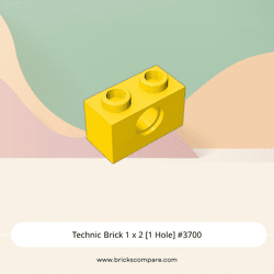 Technic Brick 1 x 2 [1 Hole] #3700 - 24-Yellow
