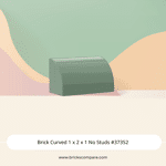 Brick Curved 1 x 2 x 1 No Studs #37352 - 151-Sand Green