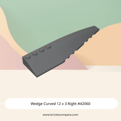 Wedge Curved 12 x 3 Right #42060 - 199-Dark Bluish Gray
