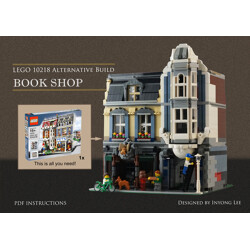 Rebrickable MOC-18923 Zhegao Street View: Bookstore (10218 Pet Store Set)