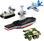 QMAN / ENLIGHTEN / KEEPPLEY 1230 Military: Mini Military 4 Alpha armored vehicles, E-3 early warning aircraft, nuclear-powered aircraft carriers, hovercraft landing craft
