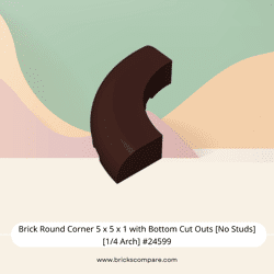 Brick Round Corner 5 x 5 x 1 with Bottom Cut Outs [No Studs] [1/4 Arch] #24599 - 308-Dark Brown