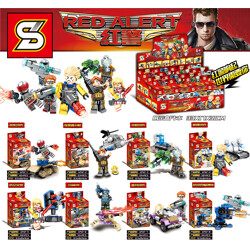 SY 1242-4 Red Alert: Minifigure vehicle weapons, 8 grizzly tanks, nighthawk helicopters, light prismatic tanks, magnetic storm tanks, anti-aircraft artillery, siege mechas, gate tanks, anti-tank howitzers