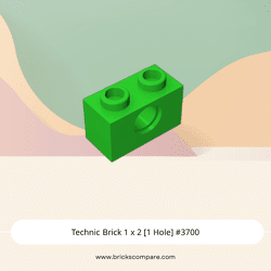 Technic Brick 1 x 2 [1 Hole] #3700 - 37-Bright Green