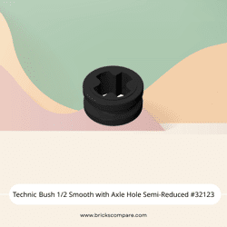 Technic Bush 1/2 Smooth with Axle Hole Semi-Reduced #32123 - 26-Black