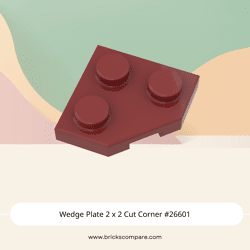 Wedge Plate 2 x 2 Cut Corner #26601  - 154-Dark Red