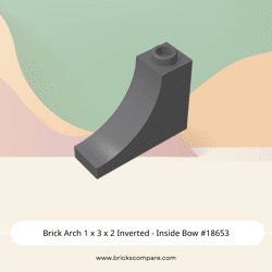 Brick Arch 1 x 3 x 2 Inverted - Inside Bow #18653  - 199-Dark Bluish Gray