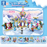 ZHEGAO QL1113 Windsor Castle Series Ice and Snow Season: Princess Ice and Snow Park 8 combinations.