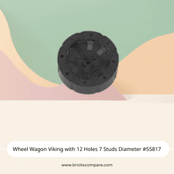 Wheel Wagon Viking with 12 Holes 7 Studs Diameter #55817 - 26-Black