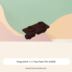 Hinge Brick 1 x 2 Top Plate Thin #3938 - 308-Dark Brown