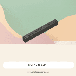 Brick 1 x 10 #6111 - 316-Titanium Metallic