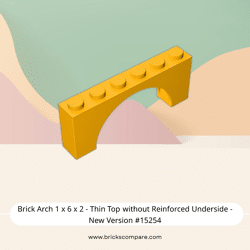 Brick Arch 1 x 6 x 2 - Thin Top without Reinforced Underside - New Version #15254  - 191-Bright Light Orange