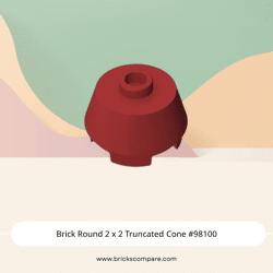 Brick Round 2 x 2 Truncated Cone #98100  - 154-Dark Red