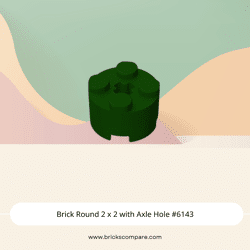 Brick Round 2 x 2 with Axle Hole #6143 - 141-Dark Green