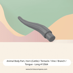 Animal Body Part, Horn (Cattle) / Tentacle / Vine / Branch / Tongue - Long #13564 - 199-Dark Bluish Gray