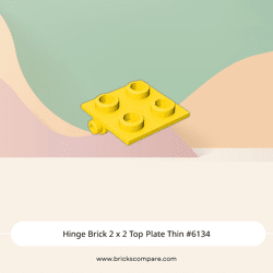 Hinge Brick 2 x 2 Top Plate Thin #6134  - 24-Yellow
