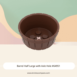 Barrel Half Large with Axle Hole #64951  - 192-Reddish Brown