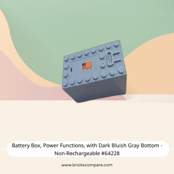 Battery Box, Power Functions, with Dark Bluish Gray Bottom - Non-Rechargeable #64228  - 194-Light Bluish Gray