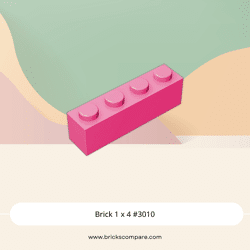 Brick 1 x 4 #3010 - 221-Dark Pink