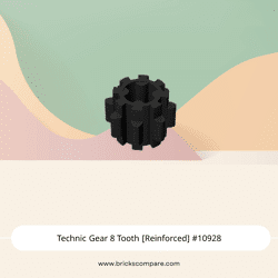 Technic Gear 8 Tooth [Reinforced] #10928 - 26-Black
