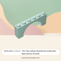 Brick Arch 1 x 6 x 2 - Thin Top without Reinforced Underside - New Version #15254  - 323-Light Aqua